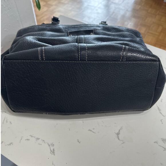 COACH Hamilton Purse Shoulder Hand Bag Black Pebble Leather Tote, Medium, EUC - Picture 7 of 9